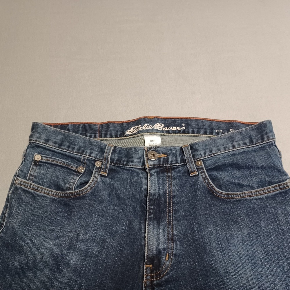 Eddie Bauer Mens Slim Fit‎ Jeans 32x34 Blue Denim Stretch 11107973 SS21 - Picture 3 of 10